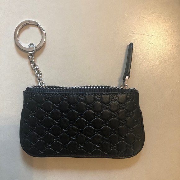 New with Gucci box Gucci Microguccissima Small Zip Wallet with Key Ring in Black - Picture 1 of 5